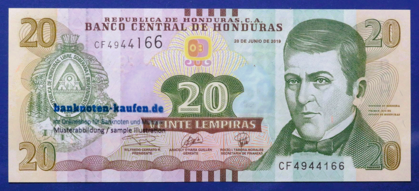Honduras, 20 Lempiras, 2019, about uncirculated (AU), P-100
