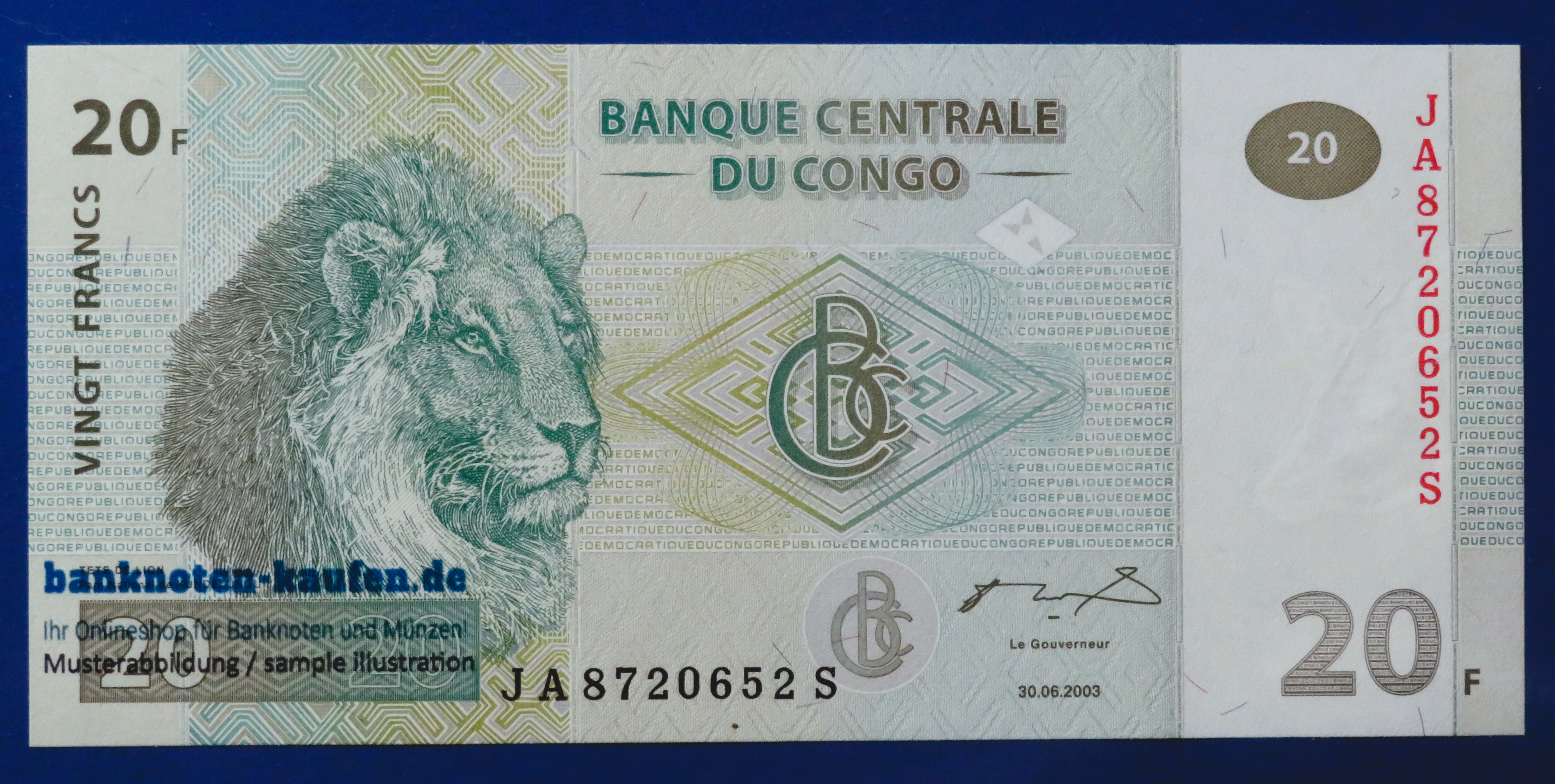 Congo D.R., 20 Francs, 2003, uncirculated (UNC), P-94