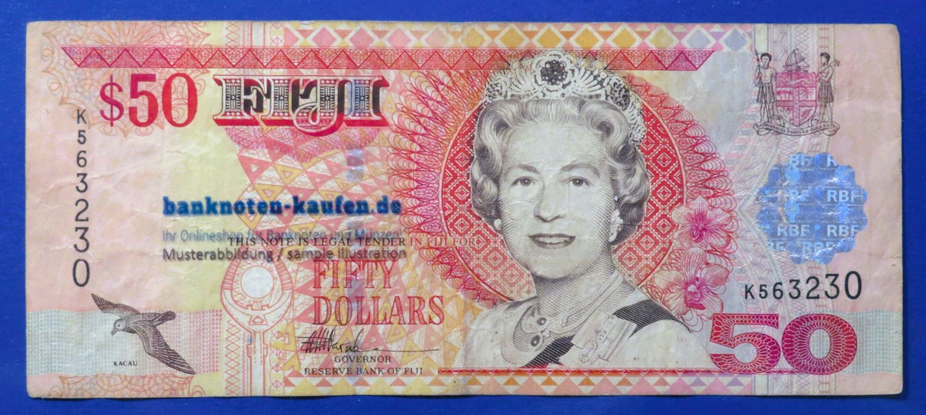 Fiji, 50 Dollars, 2002ND, circulated (USED / VF-), P-108