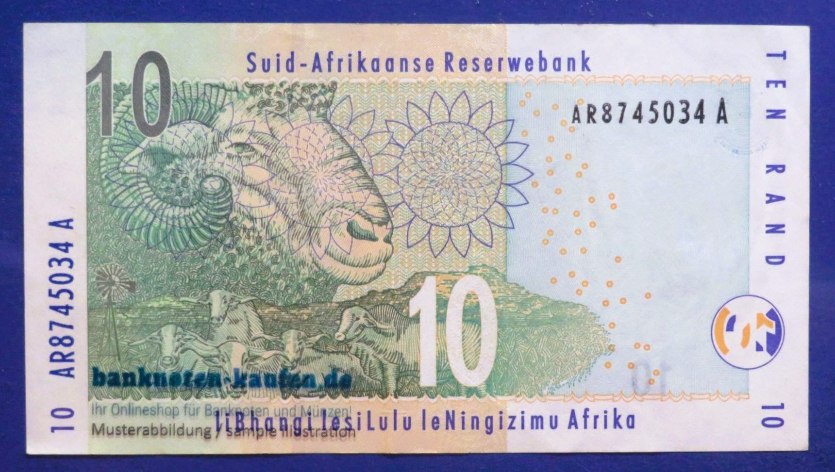 Südafrika, 10 Rand, 2005ND, gebraucht (USED / VF+), P-128a