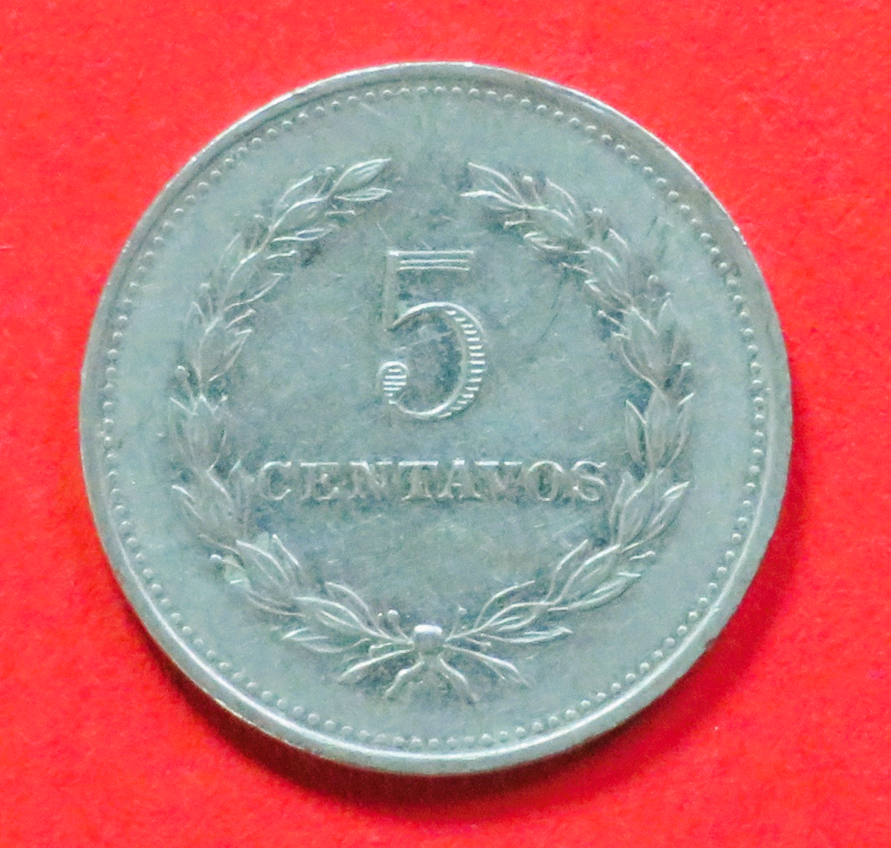 El Salvador: 5 Centavos, 1976, gebraucht (used / ss), # 36a