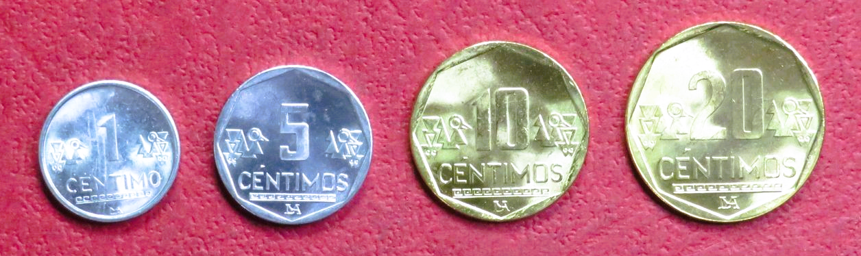 Peru, Set of 4 coins, 0,01-0,2 Soles, 2008-2023, uncirculated (UNC)