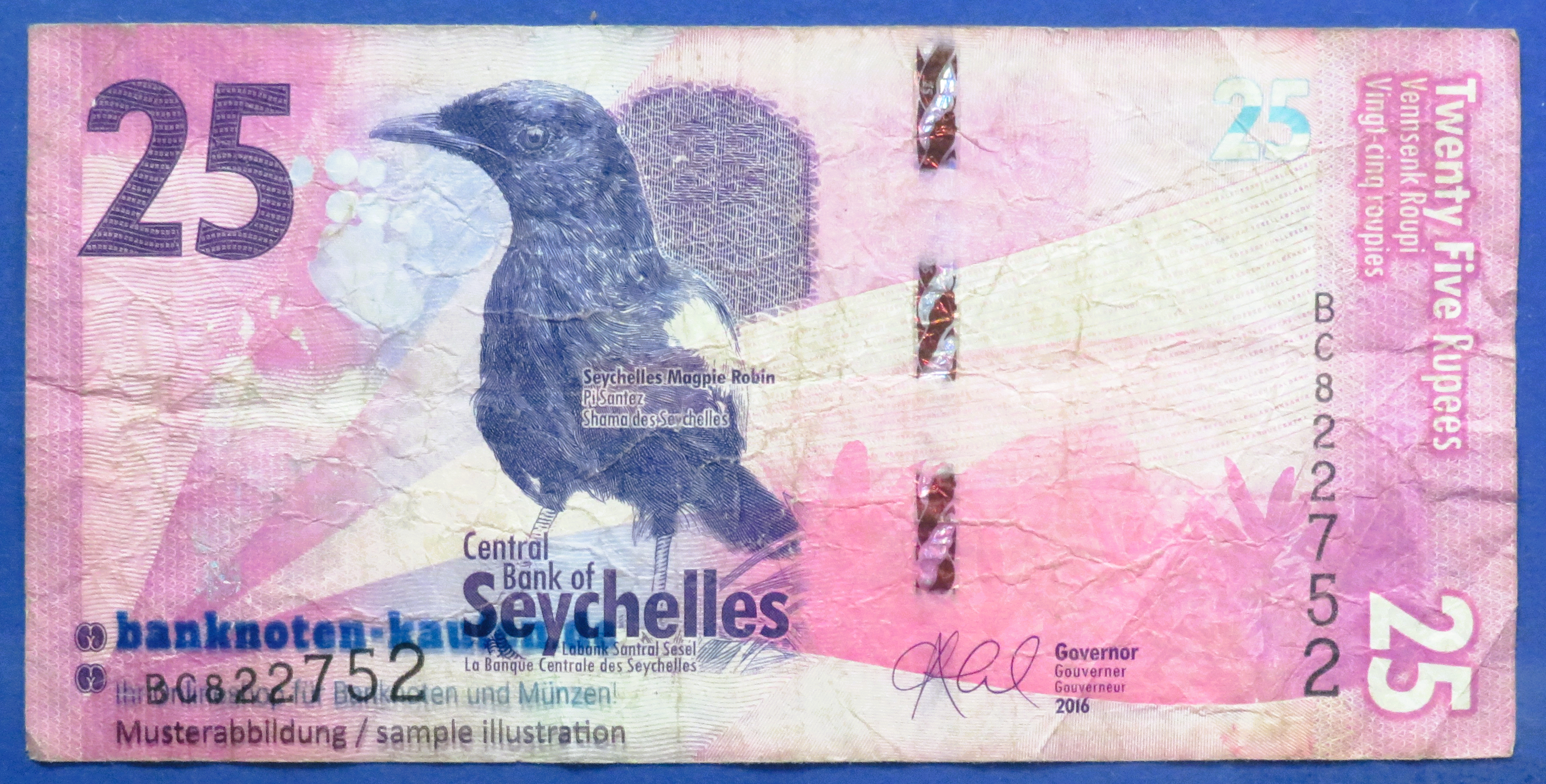 Seychellen, 25 Rupien, 2016, gebraucht (USED / F), P-48