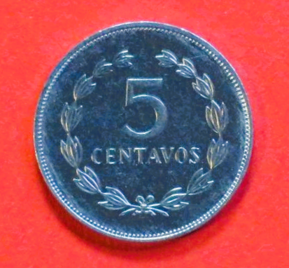 El Salvador: 5 Centavos, 1987, gebraucht (used / vz), # 44
