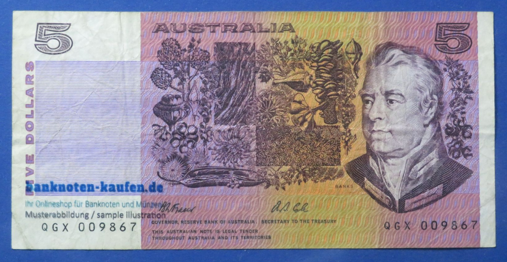 Australia, 5 Dollars, 1974-91ND, circulated (USED / F), P-44