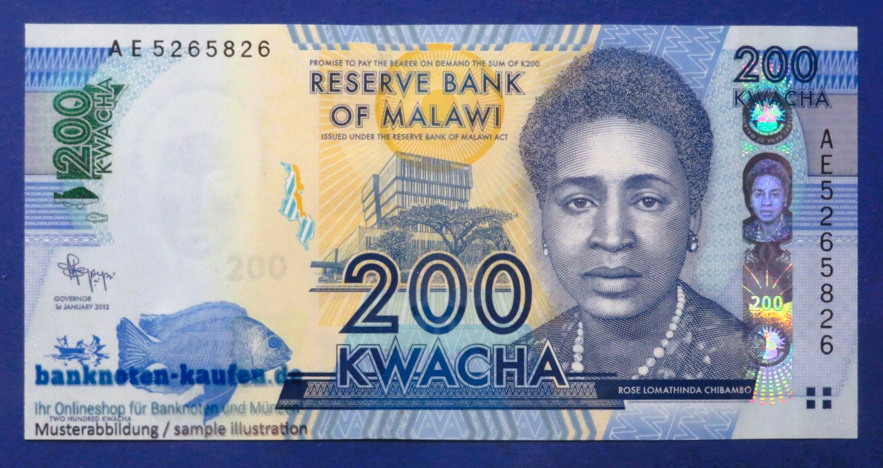Malawi, 200 Kwacha, 2012, uncirculated (UNC), P-60a