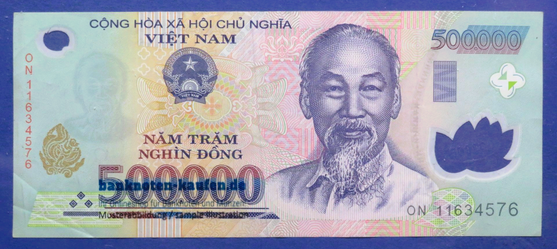 Viet Nam, 500.000 Dong, 2011, circulated (USED / VF), Polymer, P-124