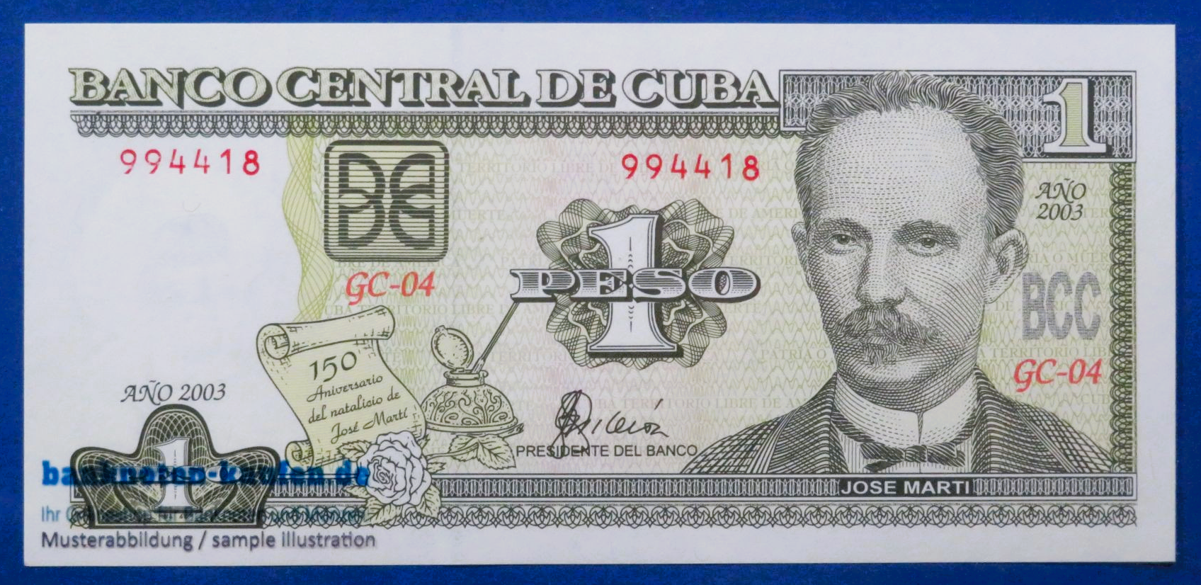 Caribbean, 1 Peso, 2003, uncirculated (UNC) Commemorative issue, P-125
