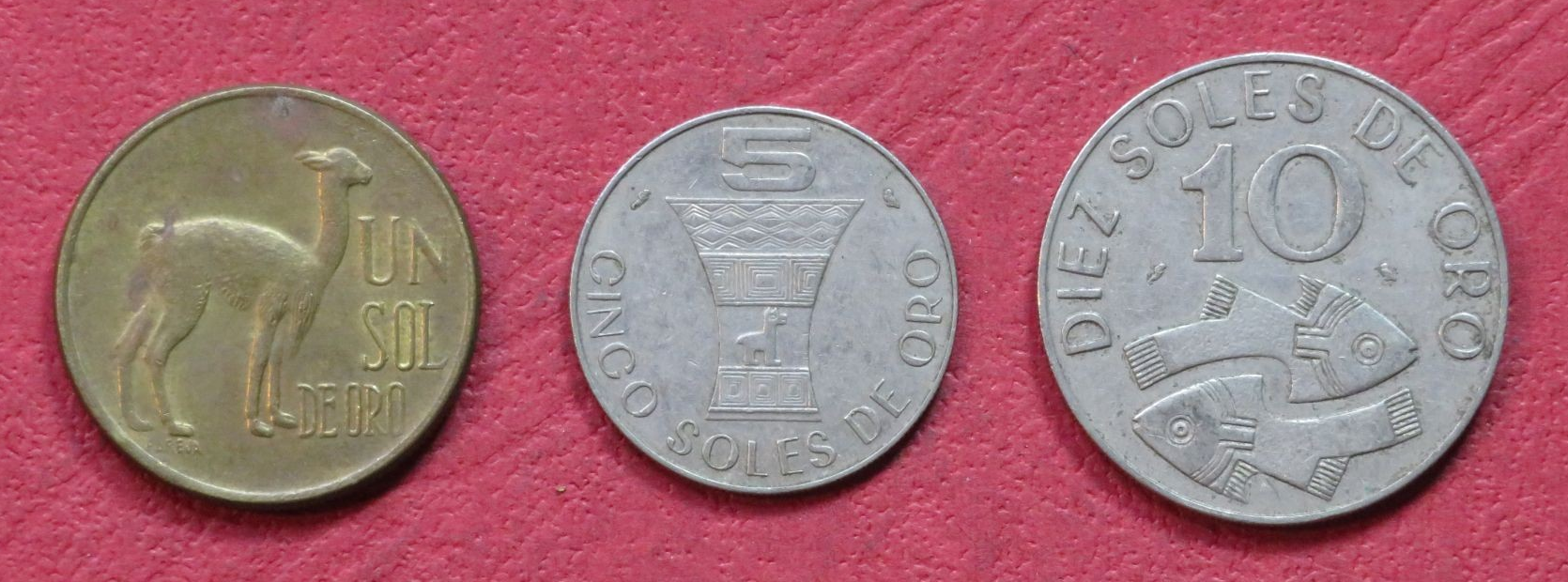 Peru - Set 4: set of 3 coins, 1-10 Soles, 1966-1975, USED