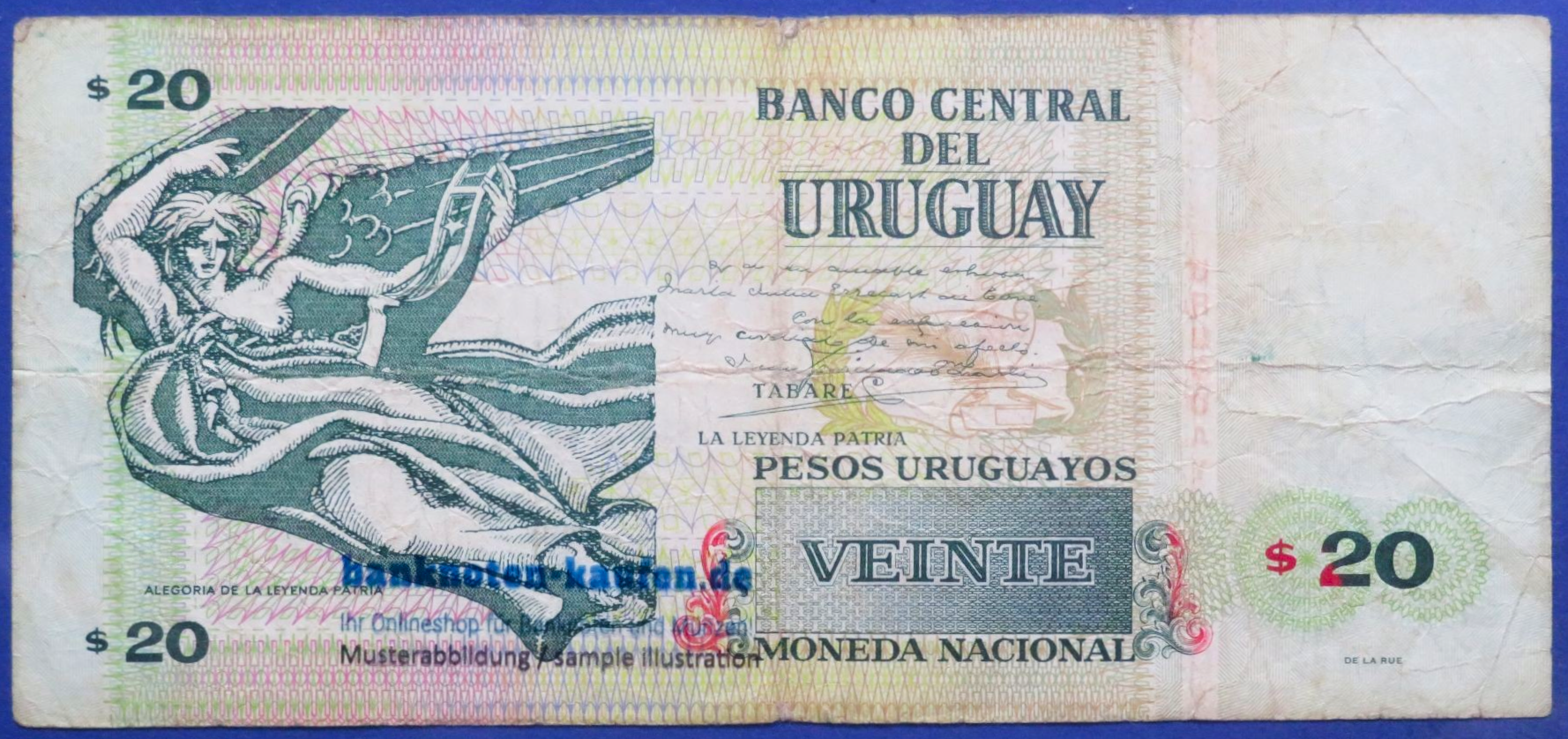 Uruguay, 20 Pesos Uruguayos, 2011, gebraucht (USED / F-), P-86b