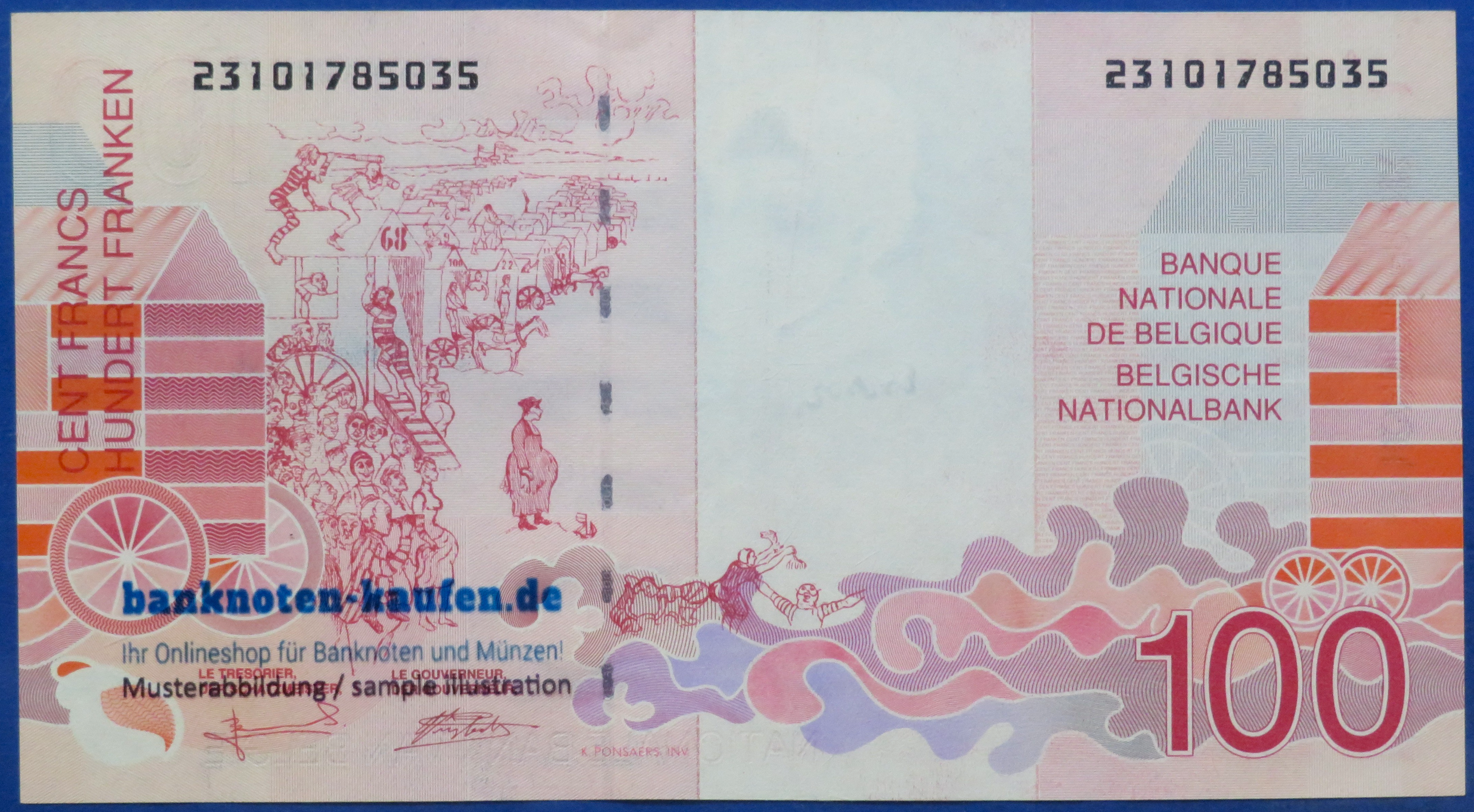 Belgium, 100 Francs, 1995-2001ND, circulated (USED / XF), P-147