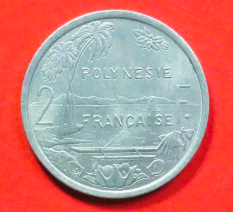 französisch Polynesien: 2 Francs, 1973+, gebraucht (used / vz), # 13