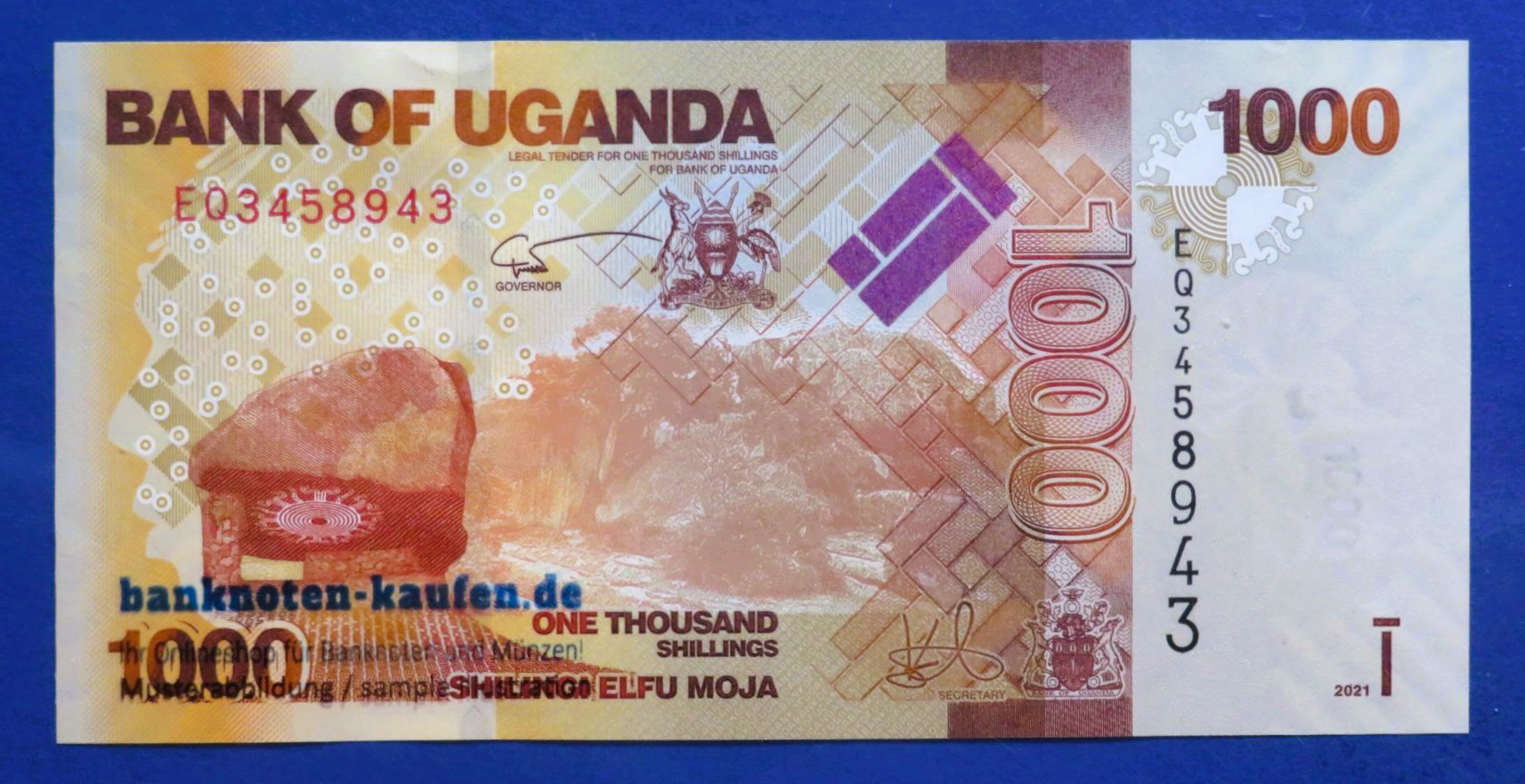 Uganda - 1,000 Shillings, 2021, uncirculated (UNC), P-49f