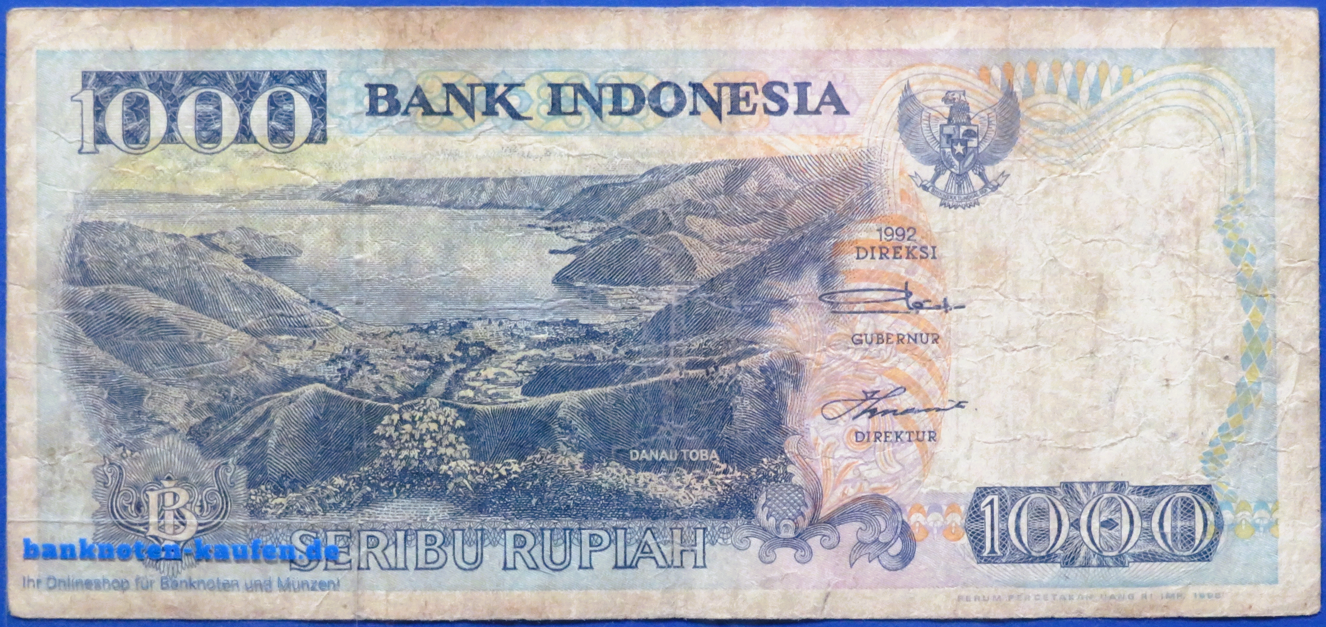 Indonesien, 1.000 Rupiah, 1992, gebraucht (USED / VG), P-129