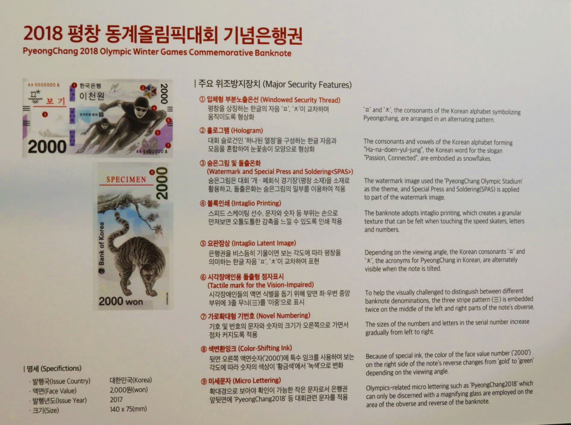 South Korea - 2,000 Won, 2017, uncirculated (UNC), Commemorative issue with folder, P-58