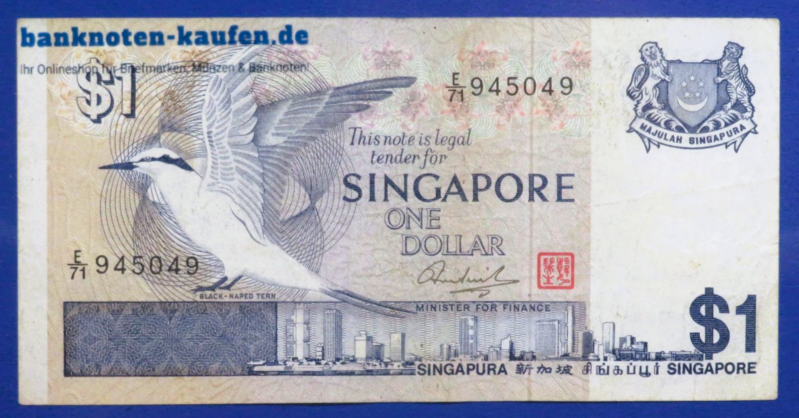 Singapore, 1 Dollar, 1976ND, circulated (USED / VF), P-9