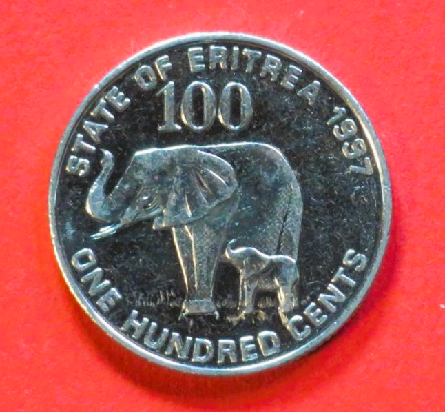 Eritrea: 100 Cents, 1997, gebraucht (used / vz), # 48
