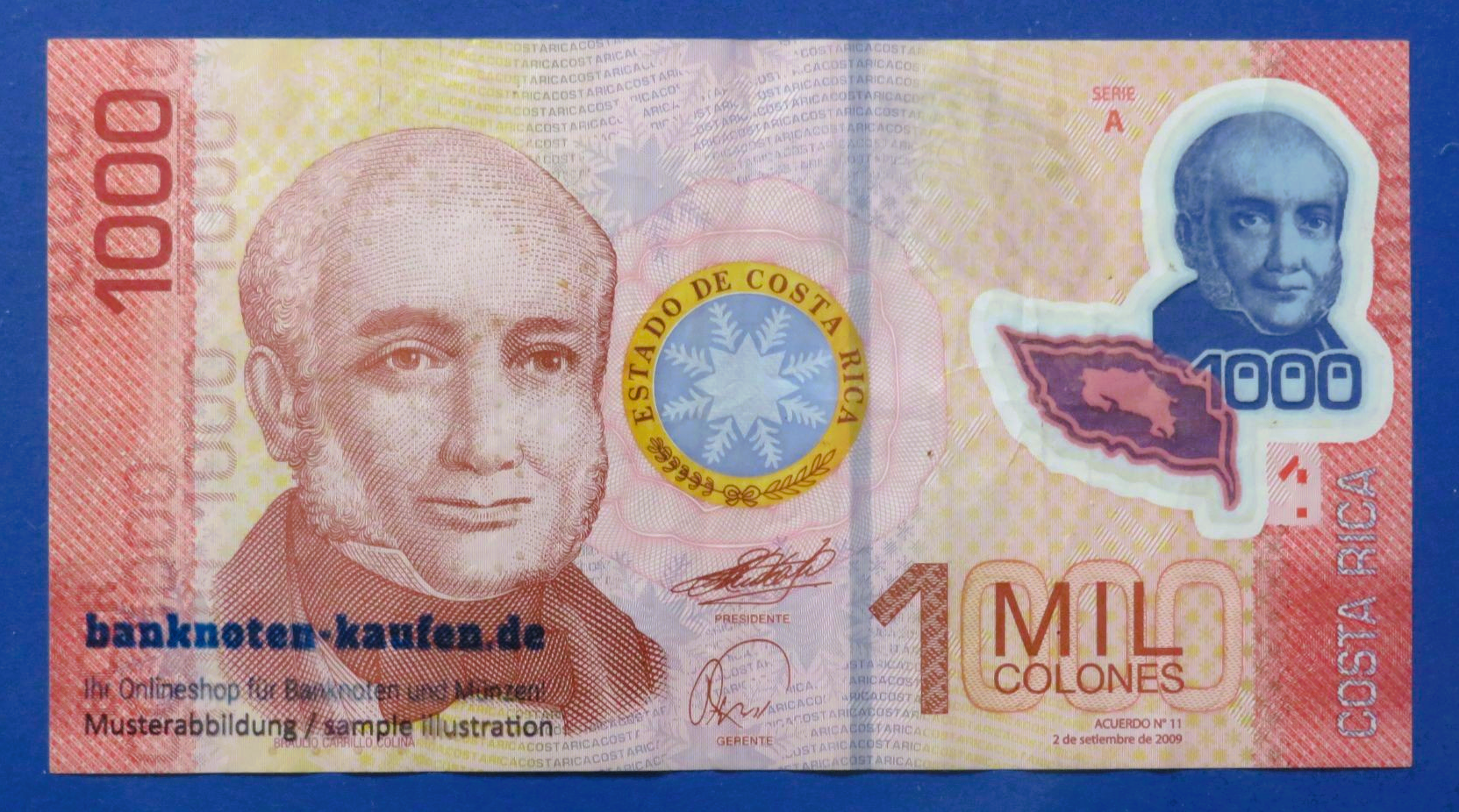 Costa Rica - 1,000 Colones, 2009, circulated (USED / VF), Polymer, P-274a