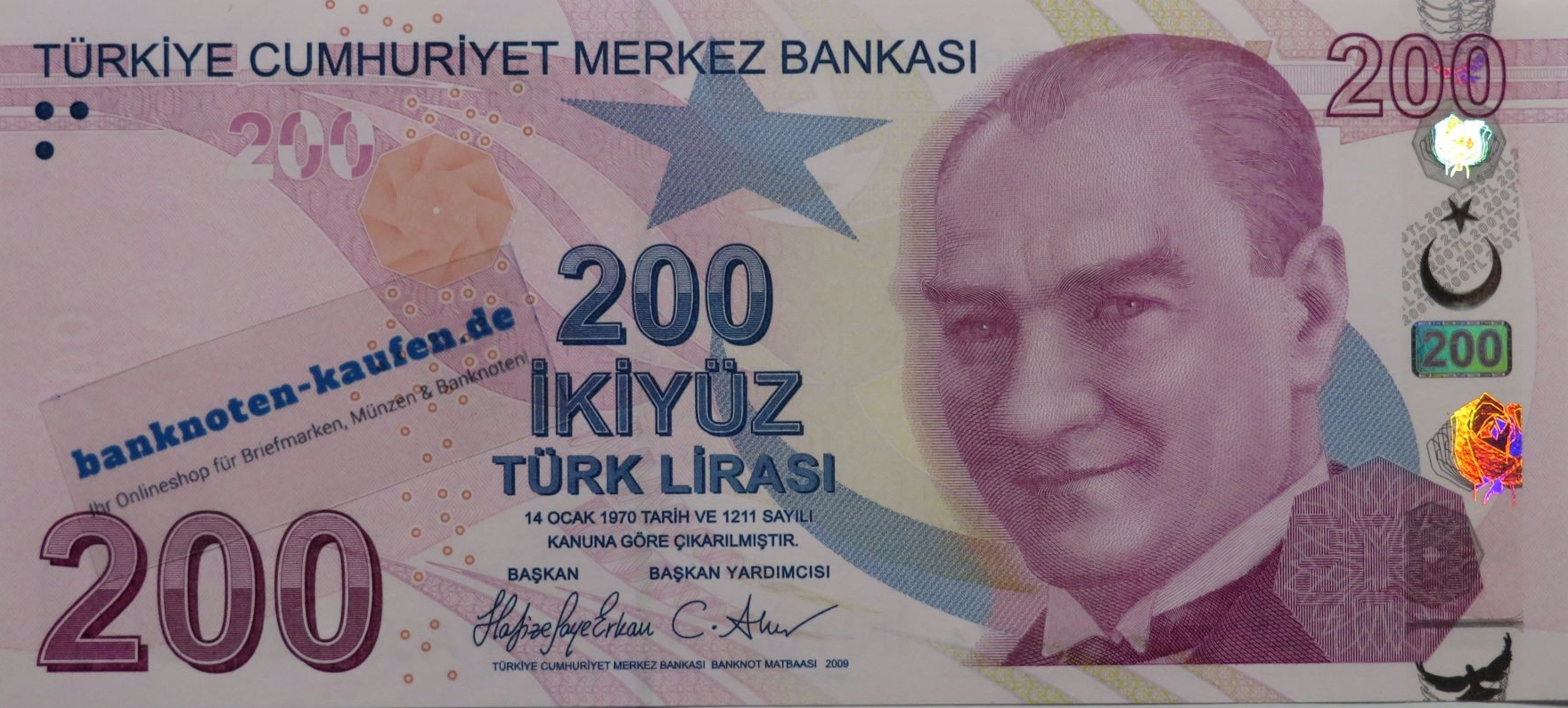 Turkey, 200 Lira, 2009/23, uncirculated (UNC)