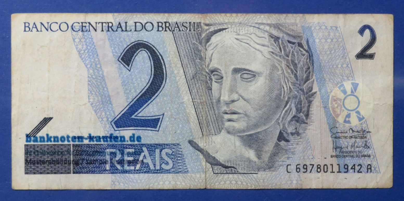 Brazil, 2 Reais, 2001+ ND, circulated  (USED / VG), P-249