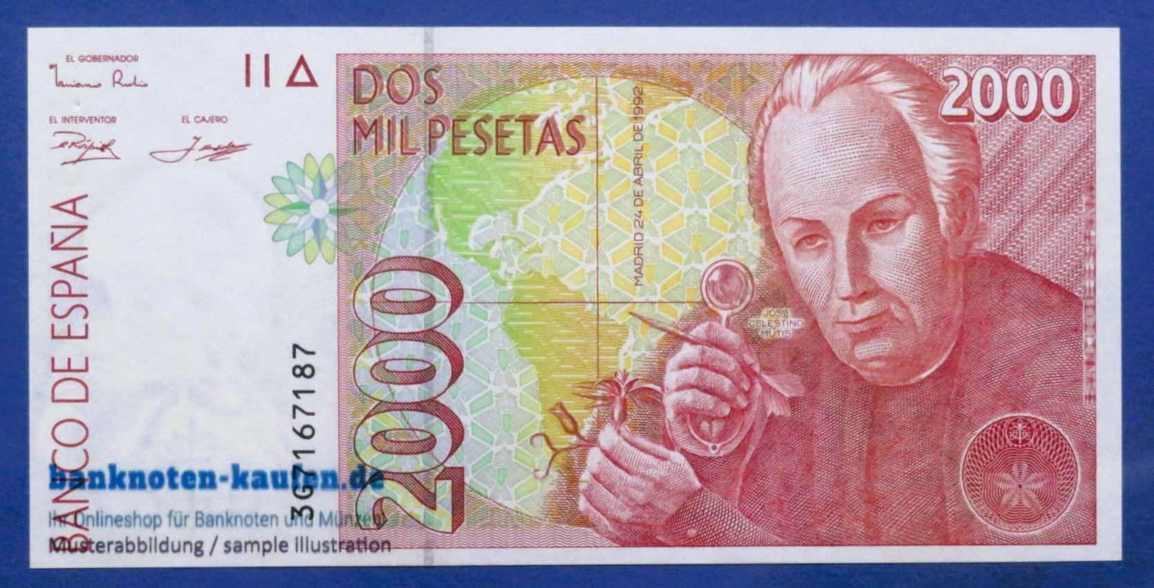 Spain - 2,000 Pesetas, 1992, extremely fine (XF), P-164