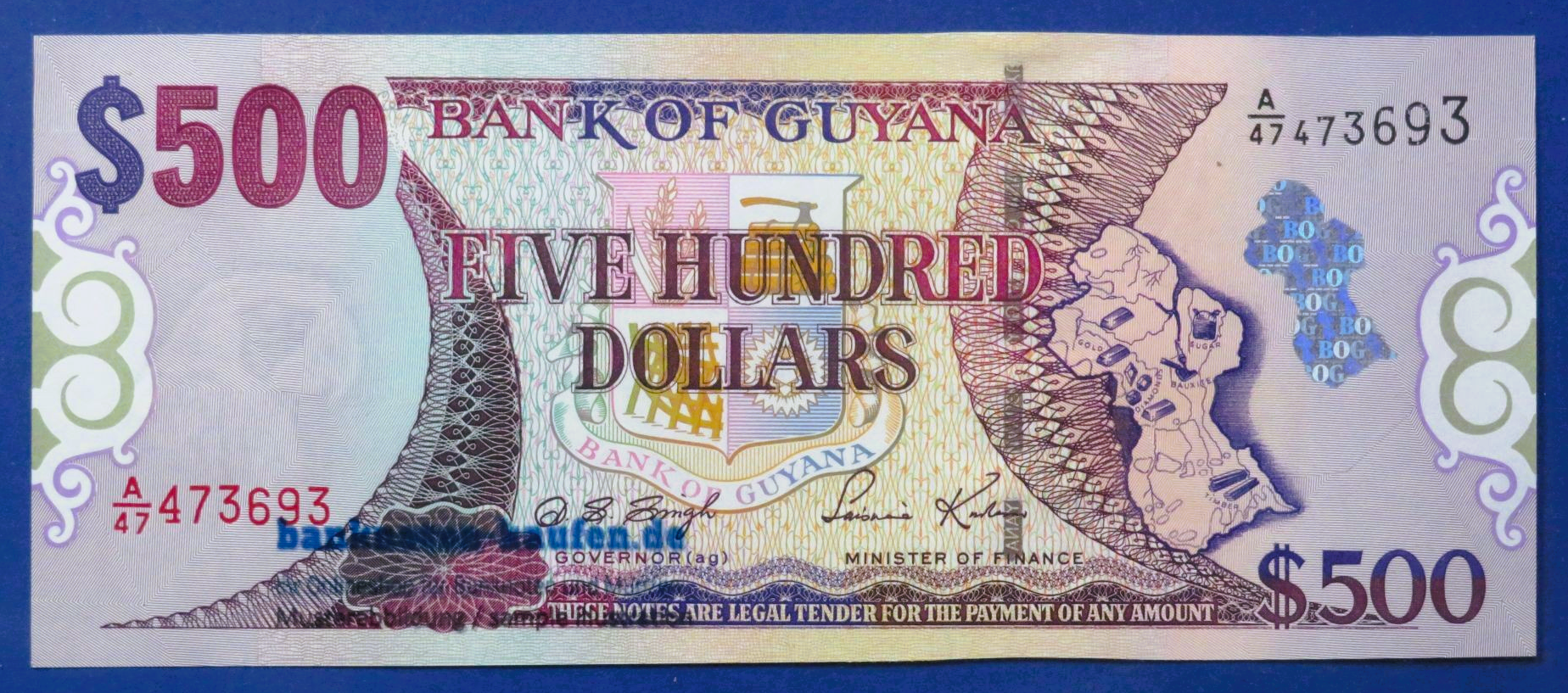 Guyana, 500 Dollars, 2000ND, uncirculated (UNC), P-34b