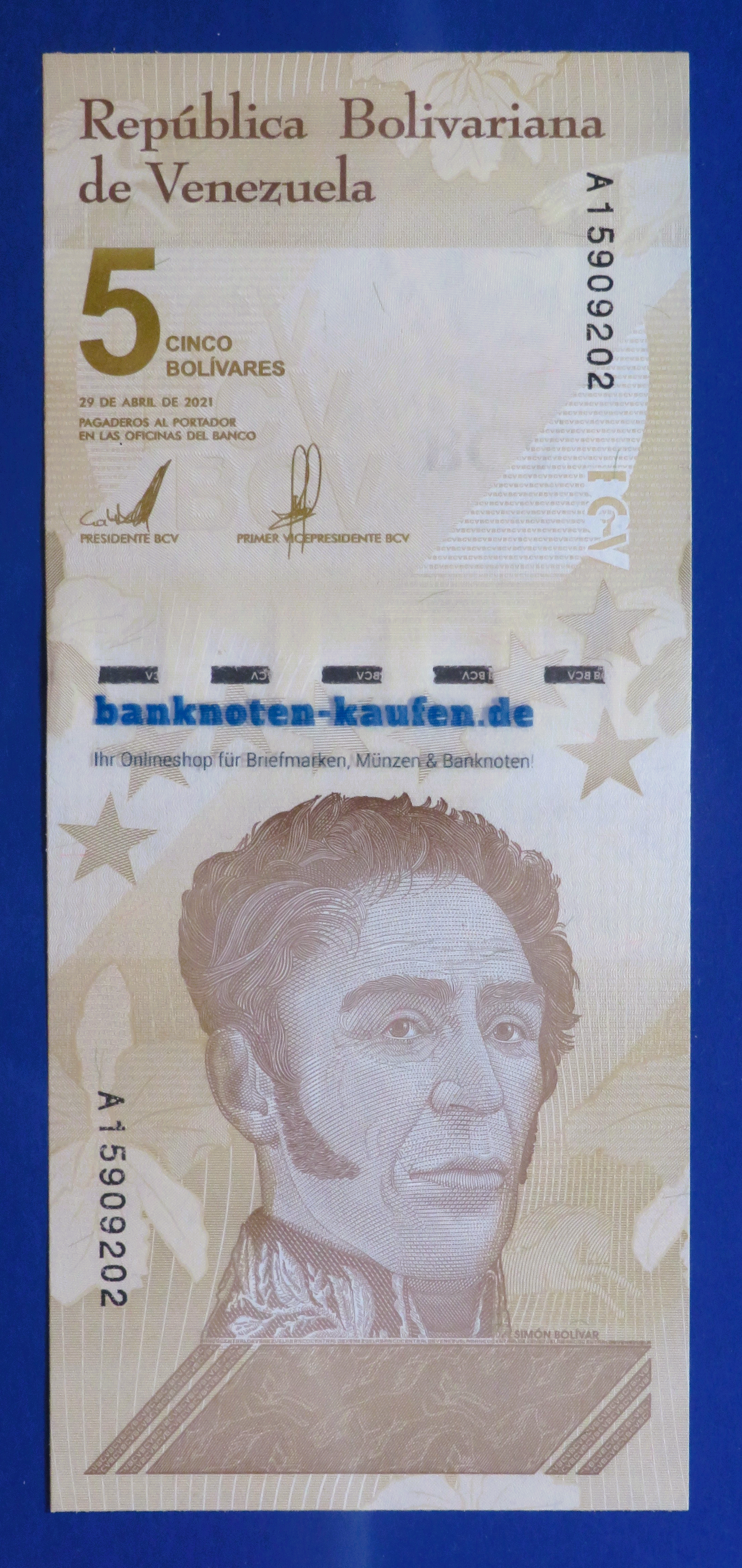 Venezuela, 5 Bolivares Digitales, 2021, about uncirculated (AU), P-115