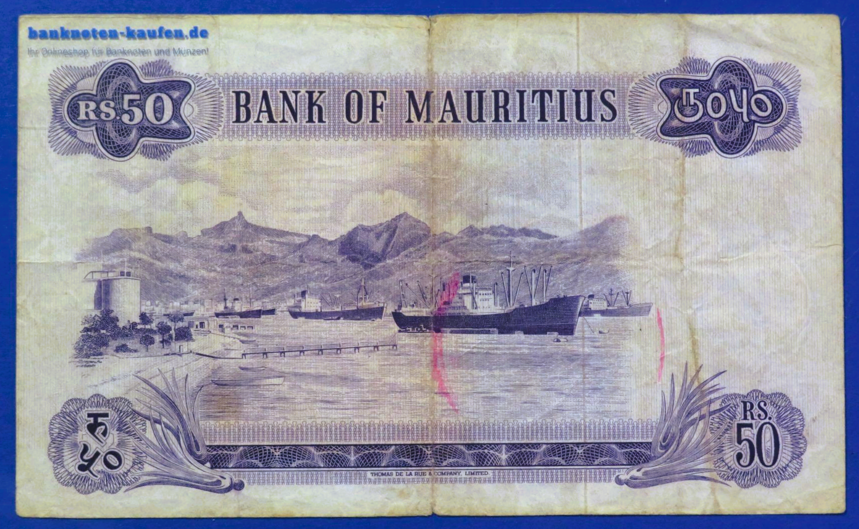 Mauritius, 50 Rupien, 1967ND, gebraucht (USED / F), P-33c