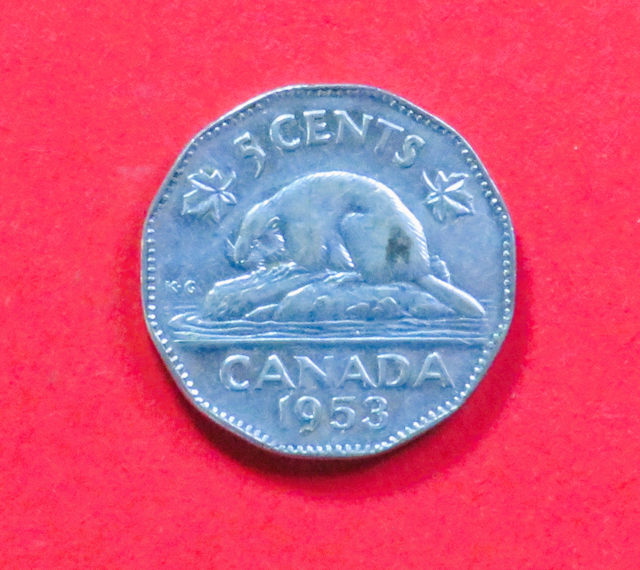 Canada:  5 Cents, 1953-1954, circulated (used / vf), QE II., # 49