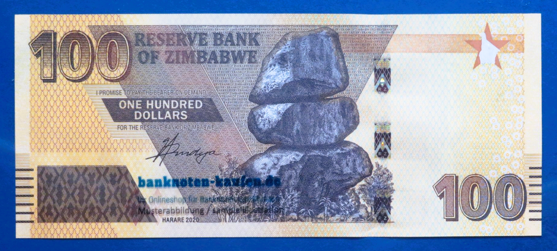 Zimbabwe, 100 Dollars, 2020, uncirculated (UNC), P-106