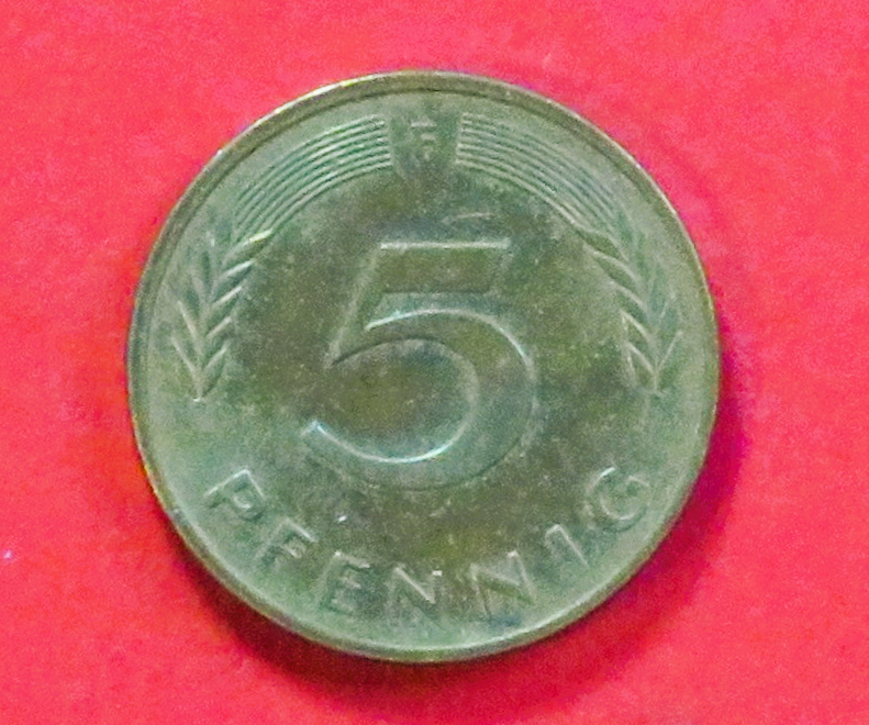 Bundesrepublik Deutschland: 5 Pfennig, 1950-2001, gebraucht (used / ss-vz), # 105