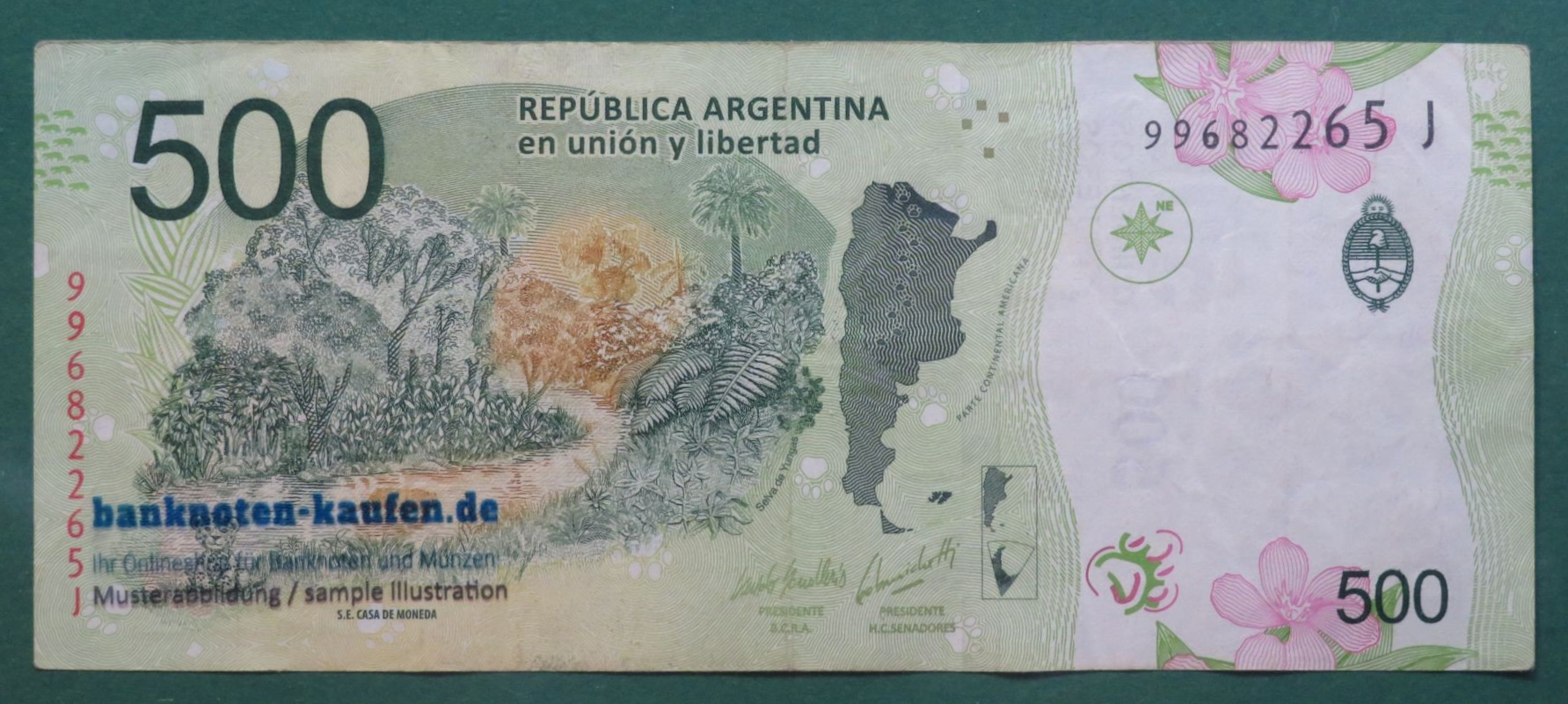 Argentinien, 500 Pesos, 2016ND, gebraucht (USED / VF), P-365