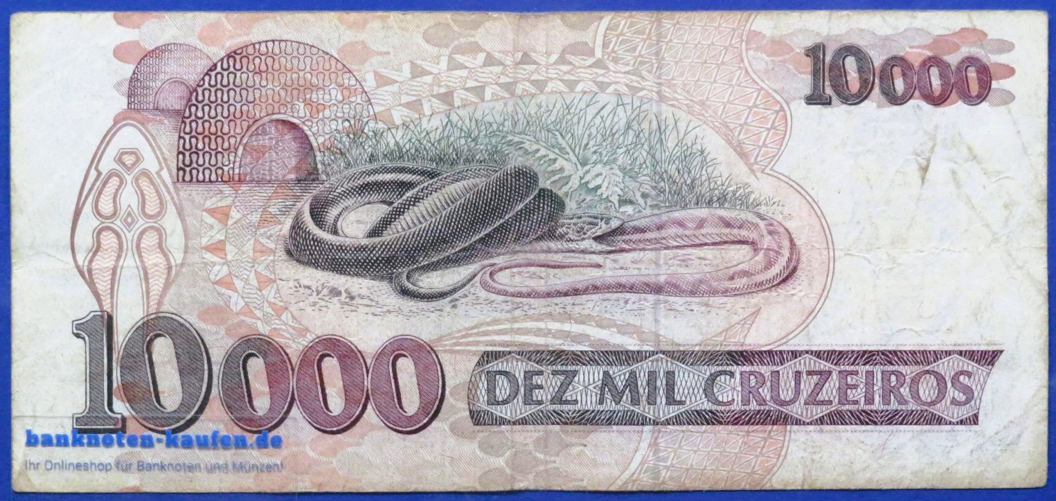 Brasilien, 10.000 Cruzeiros, ND (1991-93), gebraucht (USED / F), P-233b