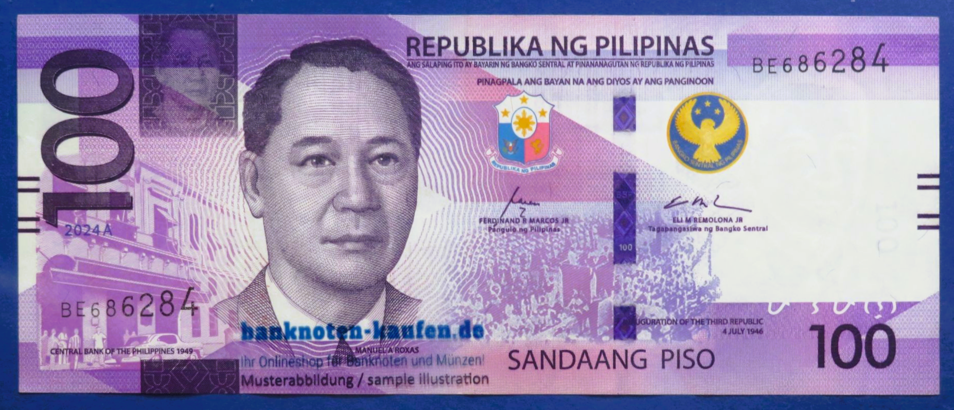 Philippines, 100 Piso, 2024A, circulated (USED / VF+), P-232A