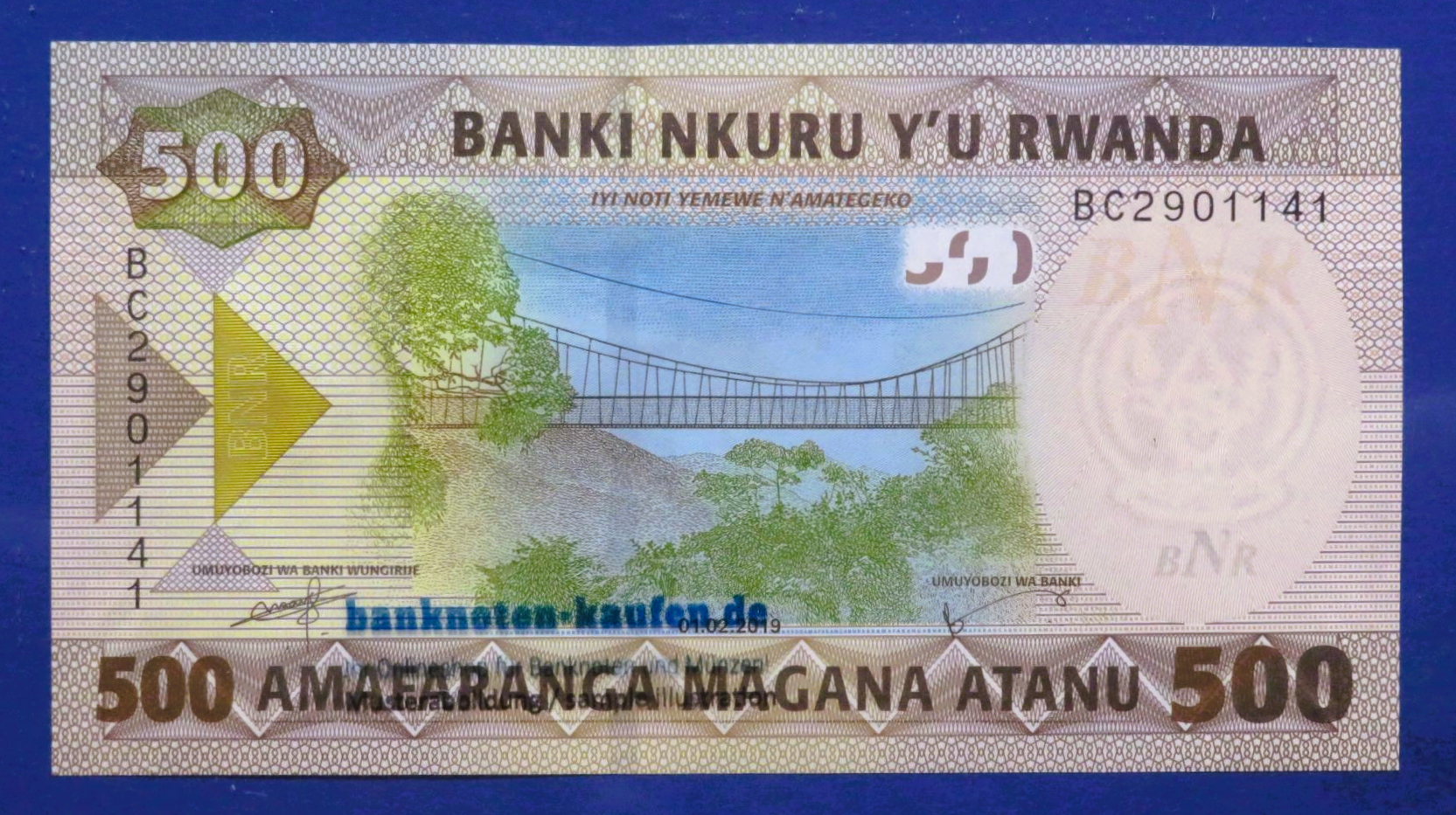 Ruanda, 500 Francs, 2019, kassenfrisch (UNC), P-42