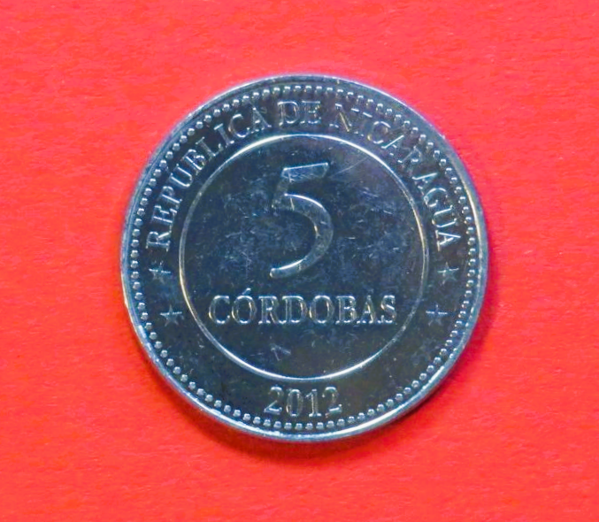 Nicaragua, 5 Cordobas, 2012, very fine (vf), Commemorative issue