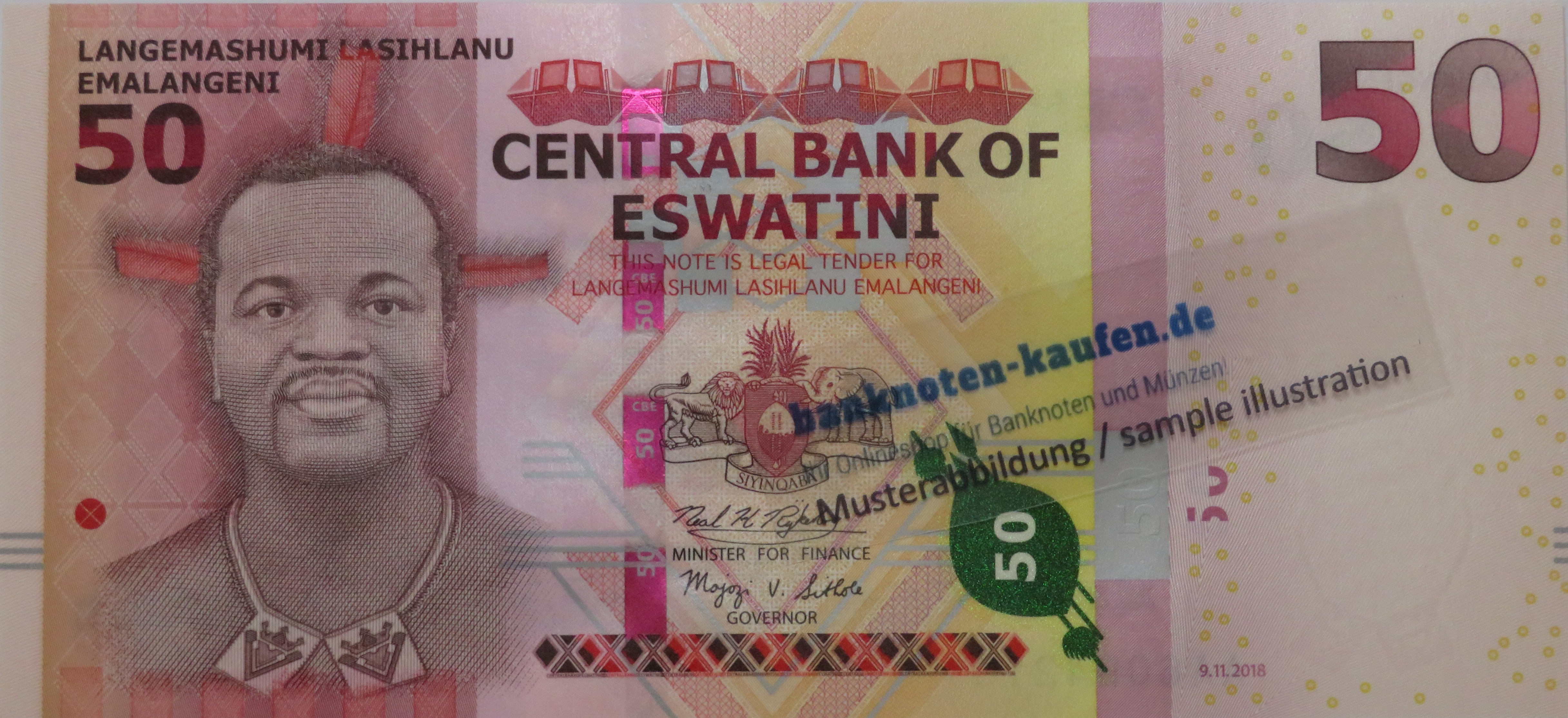 Eswatini (Swaziland), 50 Emalangeni, 2018, uncirculated (UNC)