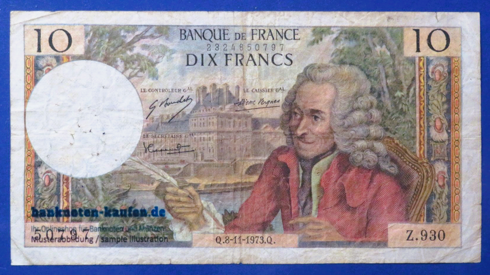France, 10 Francs, 1973, circulated (USED / F), P-147