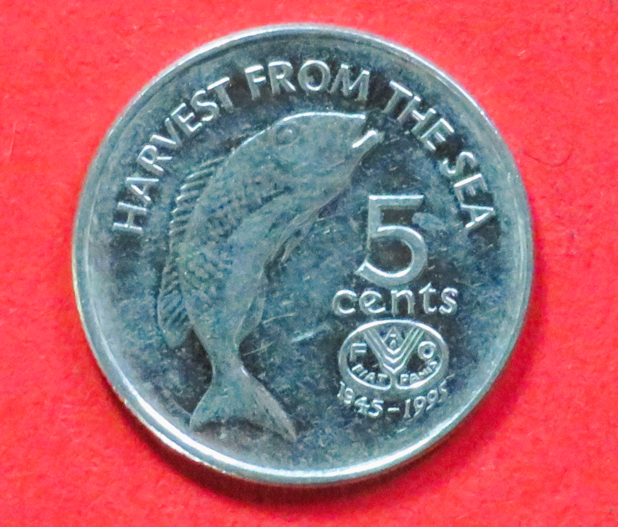 Fidschi: 5 Cents, 1995, gebraucht (used / ss-vz), FAO, # 71