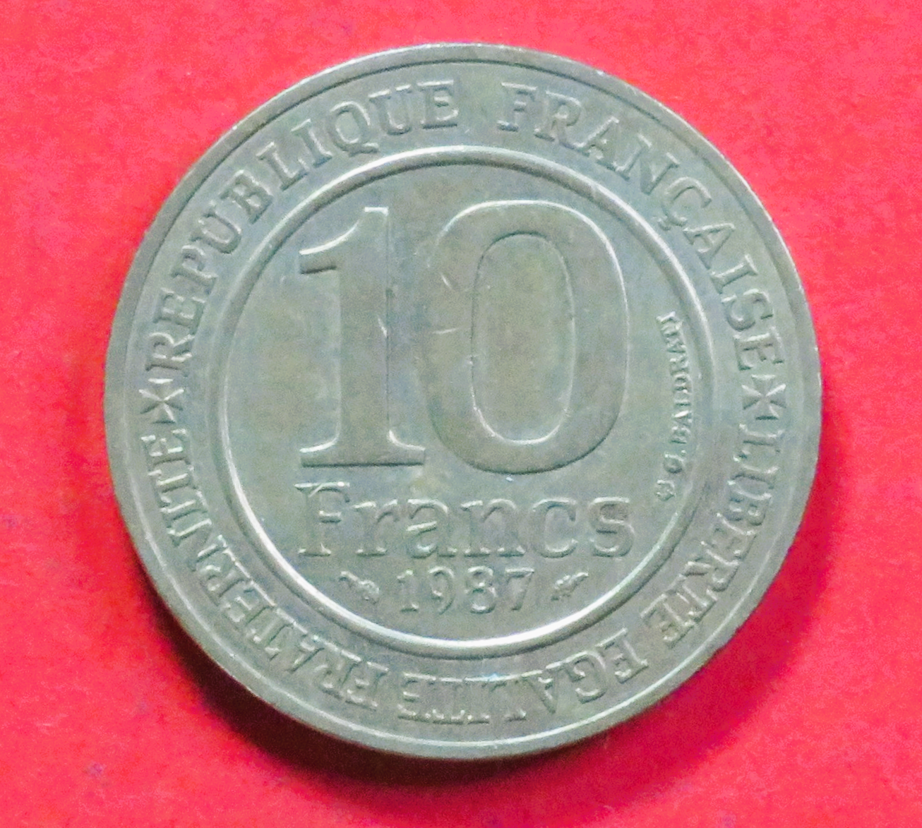 Frankreich:  10 Francs, 1987, gebraucht (used / ss+), Gedenkausgabe, # 254