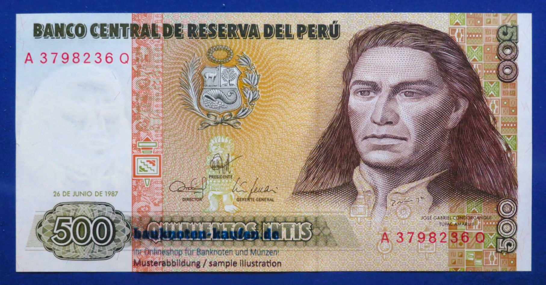 Peru, 500 Intis, 1987, about uncirculated (AU), P-134b
