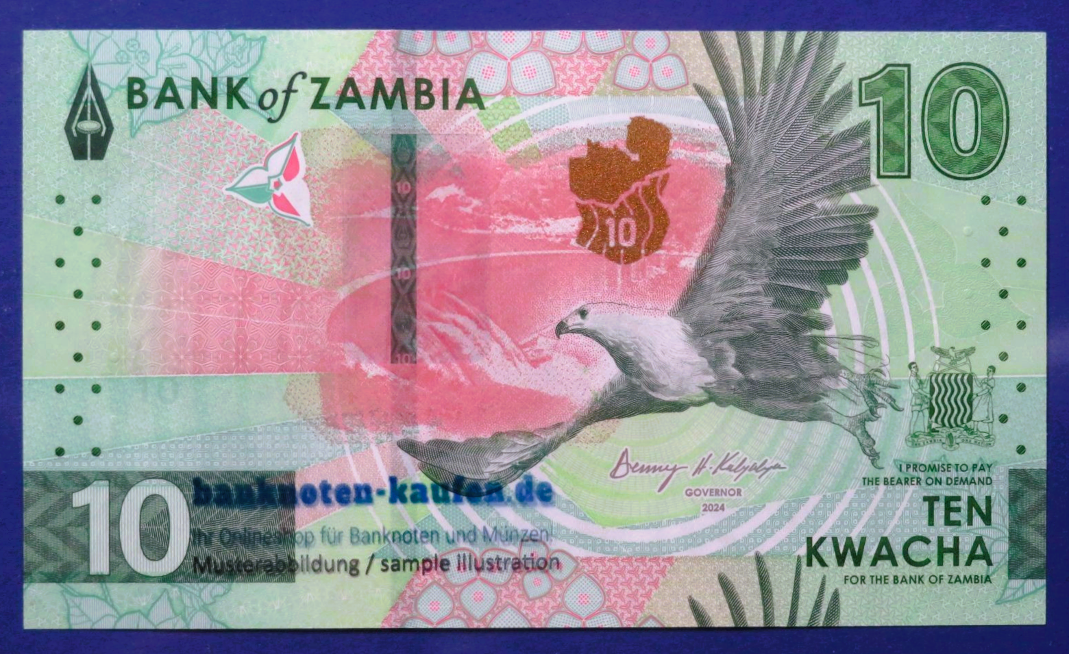Sambia, 10 Kwacha, 2024, kassenfrisch (UNC), P-62a