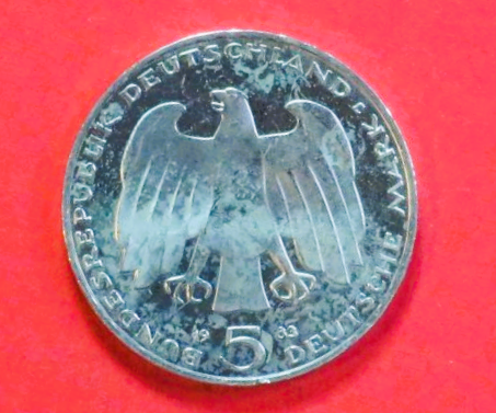 Germany, Federal Republic: 5 Deutsche Mark, 1983, circulated (used / vf), Commemorative issue, # 157
