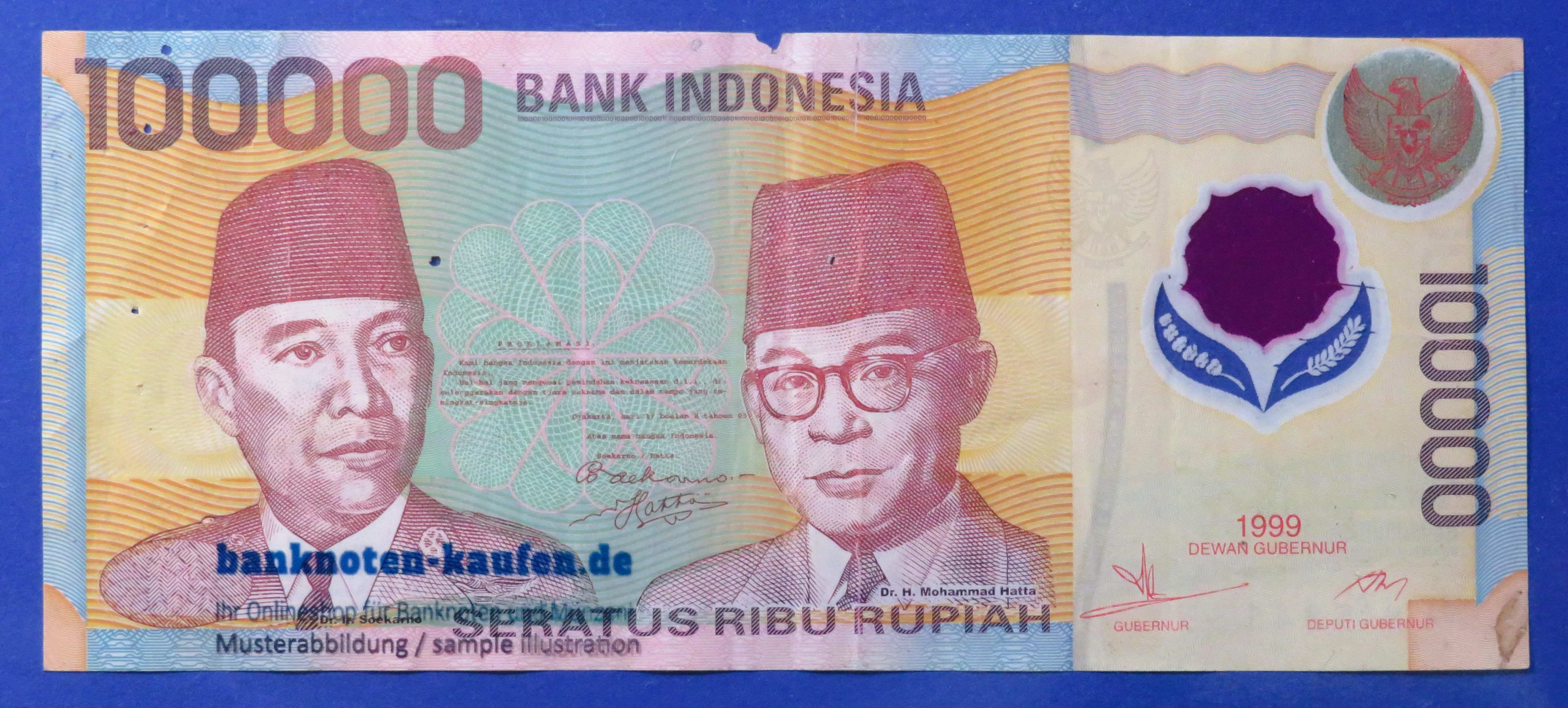 Indonesia - 100,000 Rupiah, 1999, circulated (USED / G), Polymer, P-140