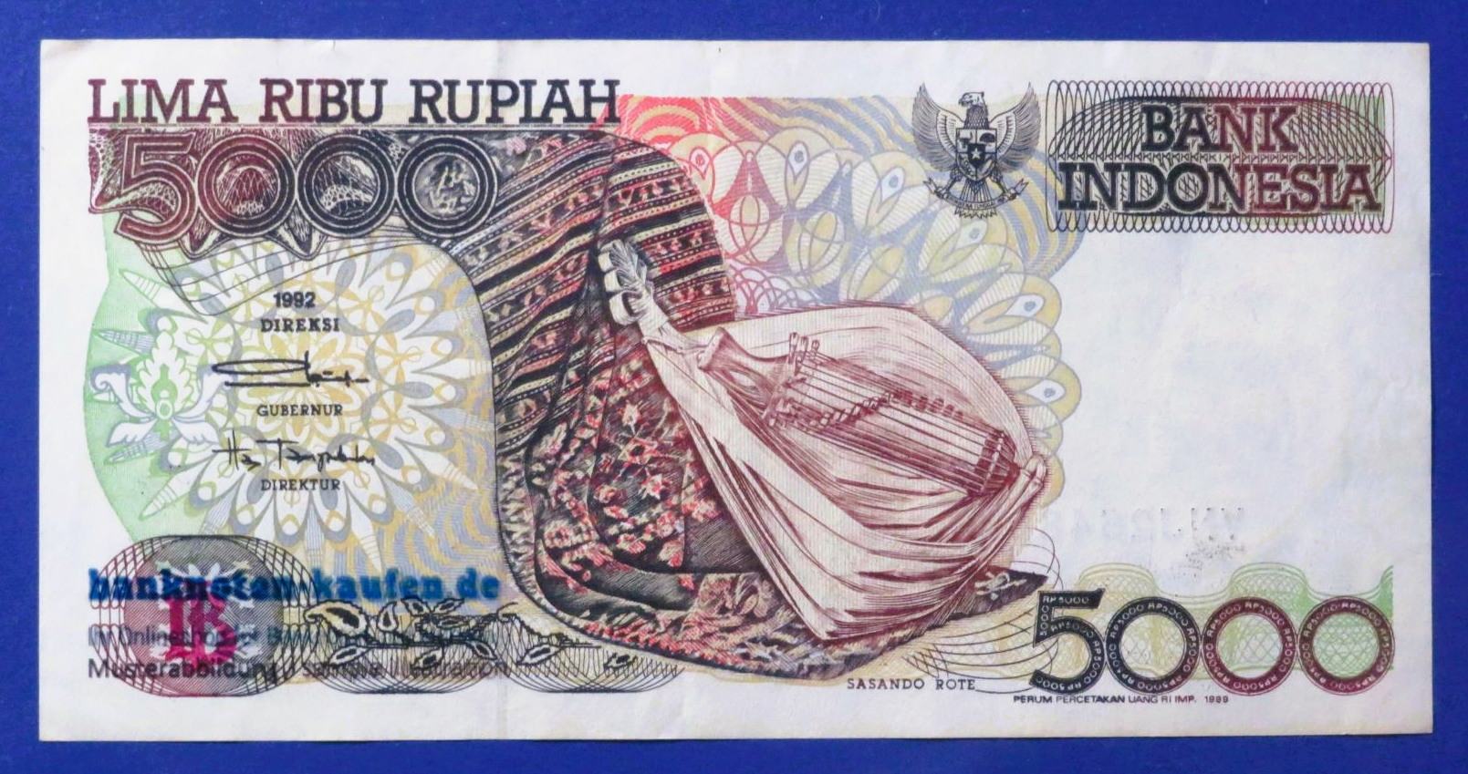 Indonesia - 5,000 Rupiah, 1992, circulated (USED / VF+), P-130