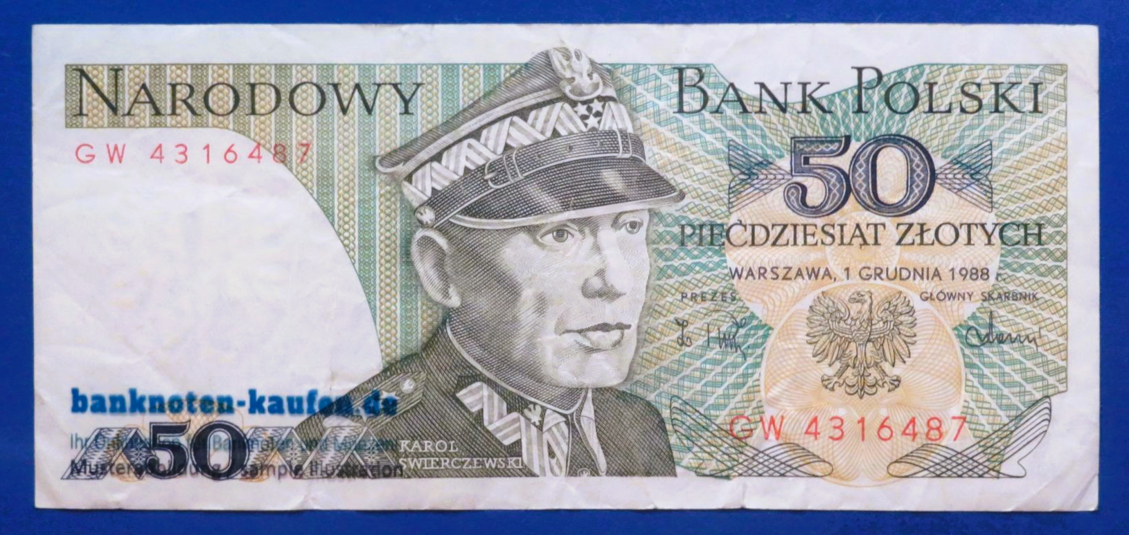 Poland, 50 Zloty, 1988, circulated (USED / VF-), P-142c