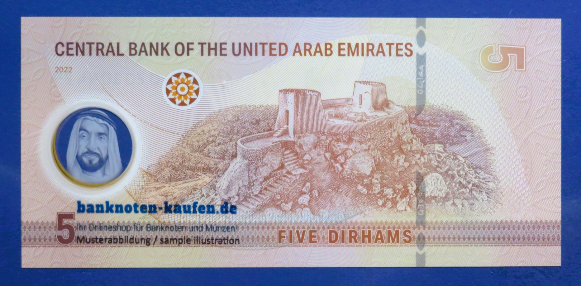 United Arab Emirates, 5 Dirhams, 2022, uncirculated (UNC), Polymer, P-36a