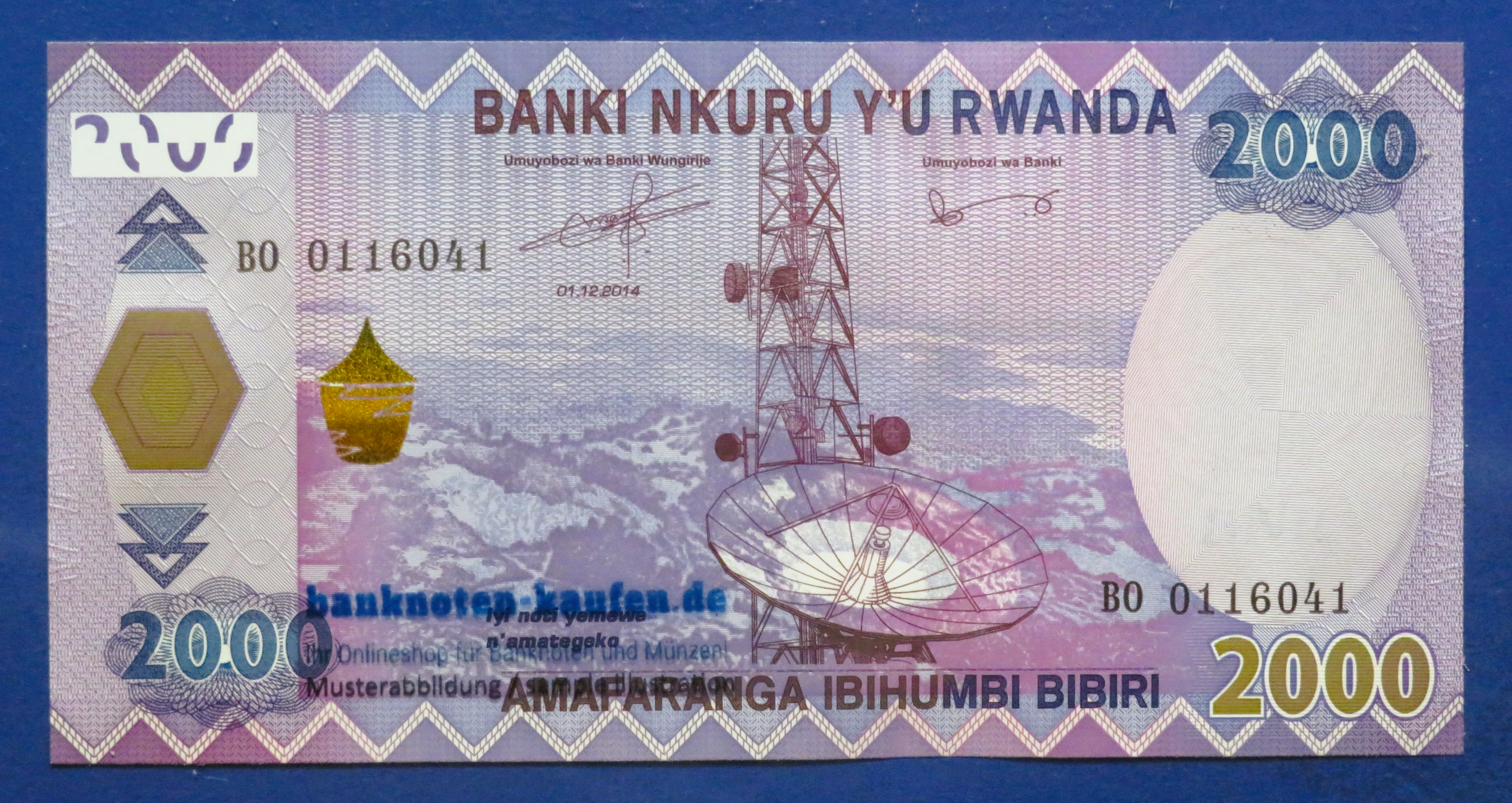 Ruanda, 2.000 Francs, 2014, kassenfrisch (UNC), P-40