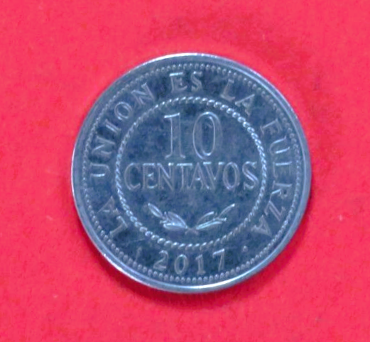 Bolivien, 10 Centavos, 2017+, gebraucht (used / ss)