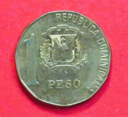 Dominikanische Republik: 1 Peso, 1992-1993, gebraucht (used / vz), # 102.2